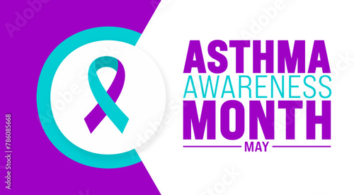 May is Asthma Awareness Month background template. Holiday concept. use to background, banner, placard, card, and poster design template with text inscription and standard color. vector illustration.