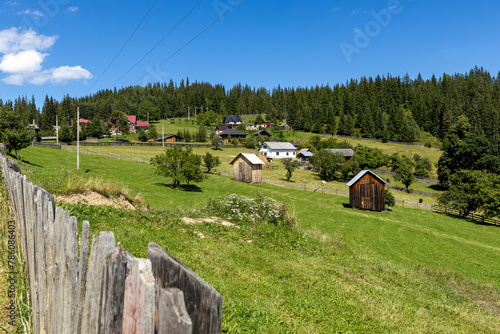 A Village in the Carpathian Mountains in Romania