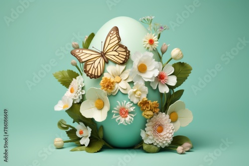 Easter egg isolated on pastel background