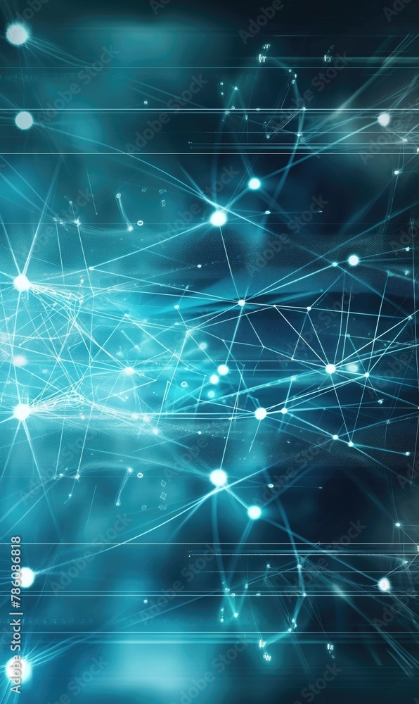 Obraz premium Abstract light blue glowing digital technology science background