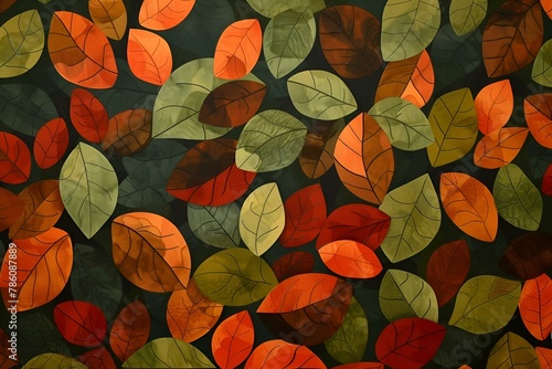 Ilustracja przedstawiająca jesienne liście © Henryk Guziak