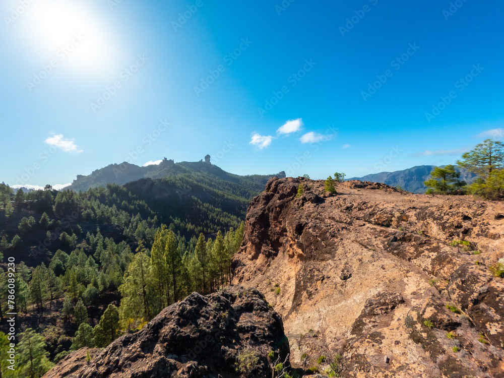 Views from a viewpoint to Roque Nublo in Gran Canaria, Canary Islands Views from a viewpoint to Roque Nublo in Gran Canaria, Canary Islands