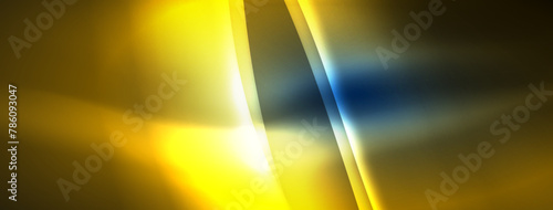 A macro photograph showcasing a vibrant amber and electric blue light beam pattern against a dark background, reminiscent of gas plants, creating a mesmerizing display of tints and shades