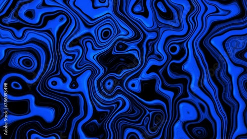 abstract blue fractal flowing liquid wave pattern motion background 4K animation