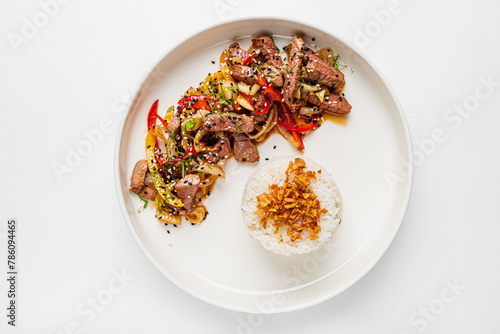 decadent thai beef stir fry photo