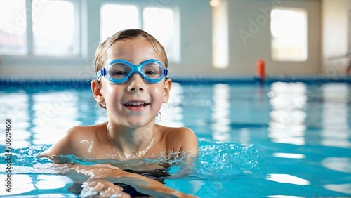 Portrait Of Children In Water, Swimming Lesson photo