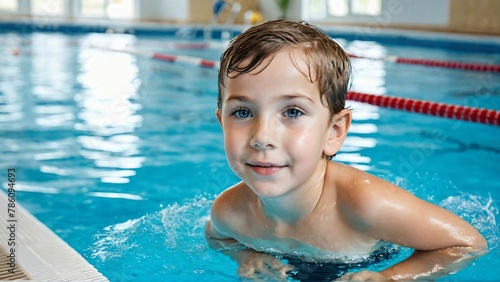 Portrait Of Children In Water  Swimming Lesson