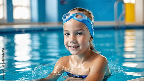 Portrait Of Children In Water  Swimming Lesson