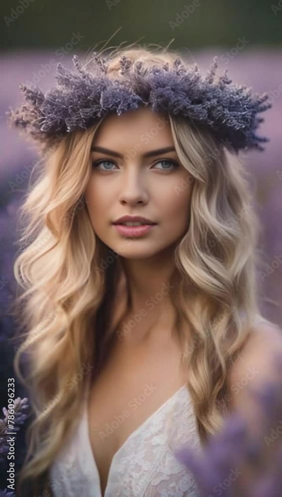 a close-up of a young woman with long flowing blonde hair wearing a d a close-up of a young woman with long flowing blonde hair wearing a d