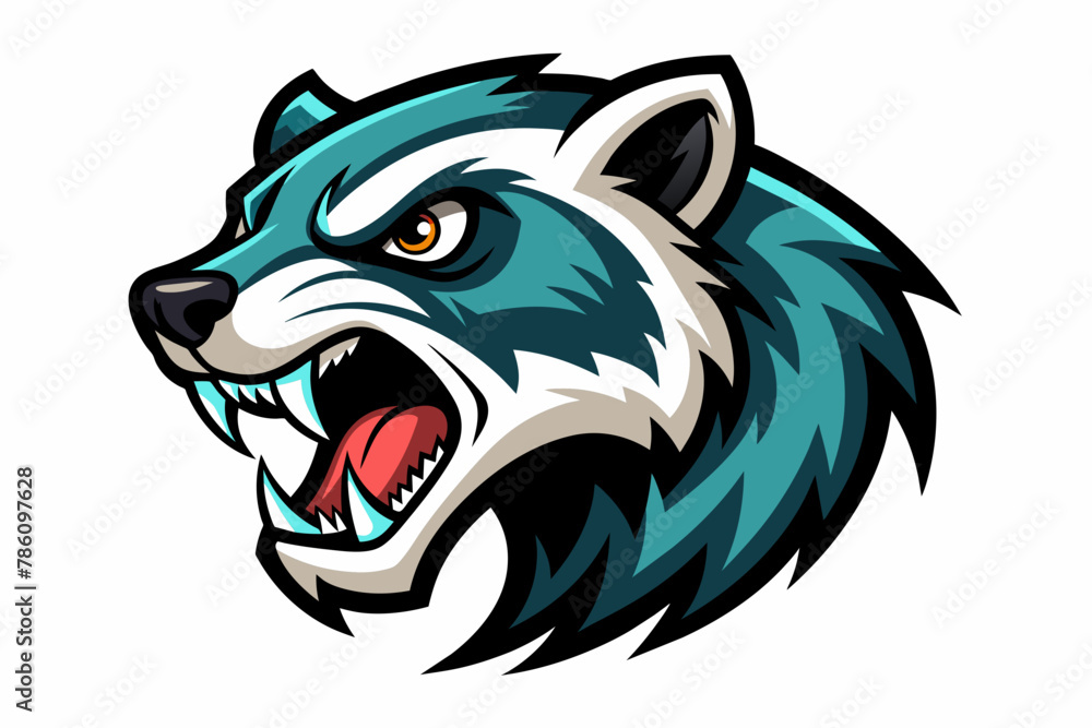 logo depicting the face of a snarling ferret vector illustration logo depicting the face of a snarling ferret vector illustration