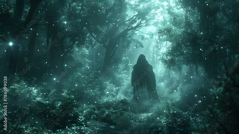 Magical Spirits Casting Ancient Spells in Enchanted Forest Glow Magical Spirits Casting Ancient Spells in Enchanted Forest Glow
