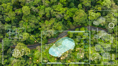 Electric vehicles (EVs) with green energy lessen global warming, cutting carbon emissions.,ESG,carbon natural,CO2 net zero. 