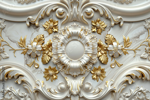 3d wallpaper background design with classical royal and ornamental design for photomural photo