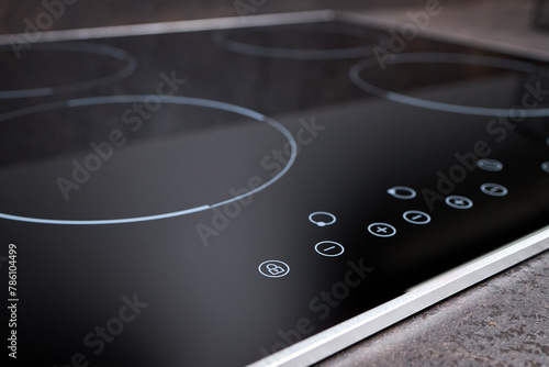 Bild auf Leinwand Modern induction electric hob cooker with control panel buttons