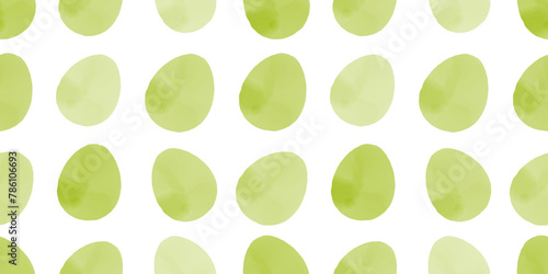 Cute illustration with colorful Easter eggs with watercolor texture, spring banner