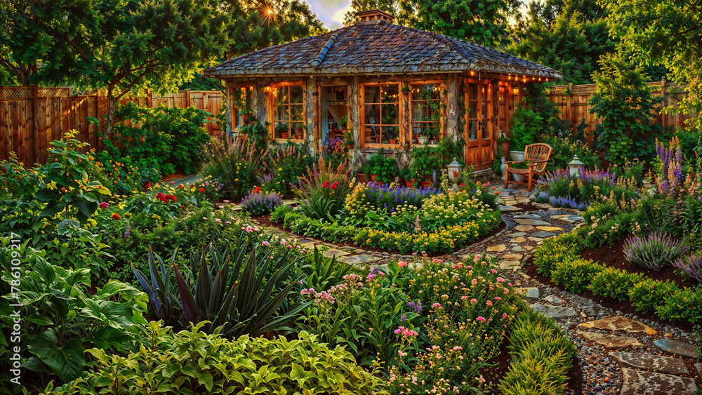Cozy backyard retreat transformed into a verdant paradise