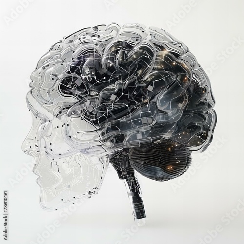 3D rendered colorful brain with fluid art style. Innovation and creativity concept