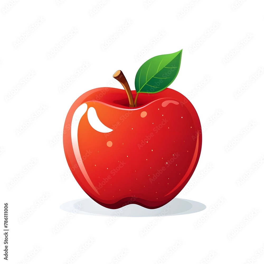 Flat logo vector apple fruit isolated white background, Generative AI Flat logo vector apple fruit isolated white background, Generative AI