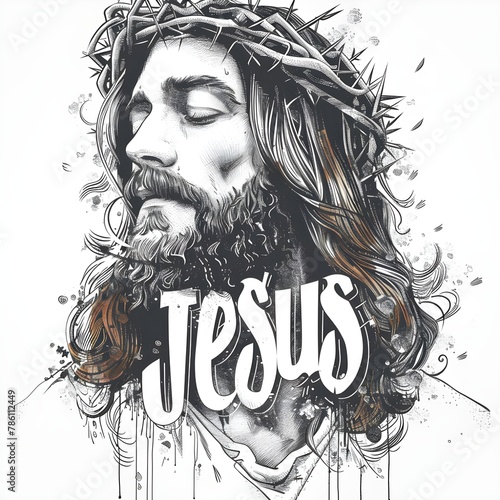 Religious T shirt design Jesus Christ, Generative AI