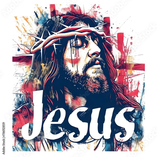 Religious T shirt design Jesus Christ, Generative AI