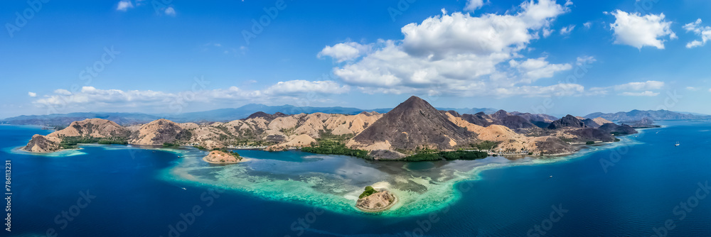 Panorama view at Kelor Island, Flores Island, Indonesia