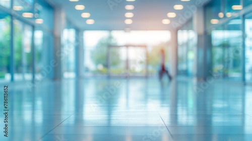 Blurred View of Spacious Corporate Office Entrance