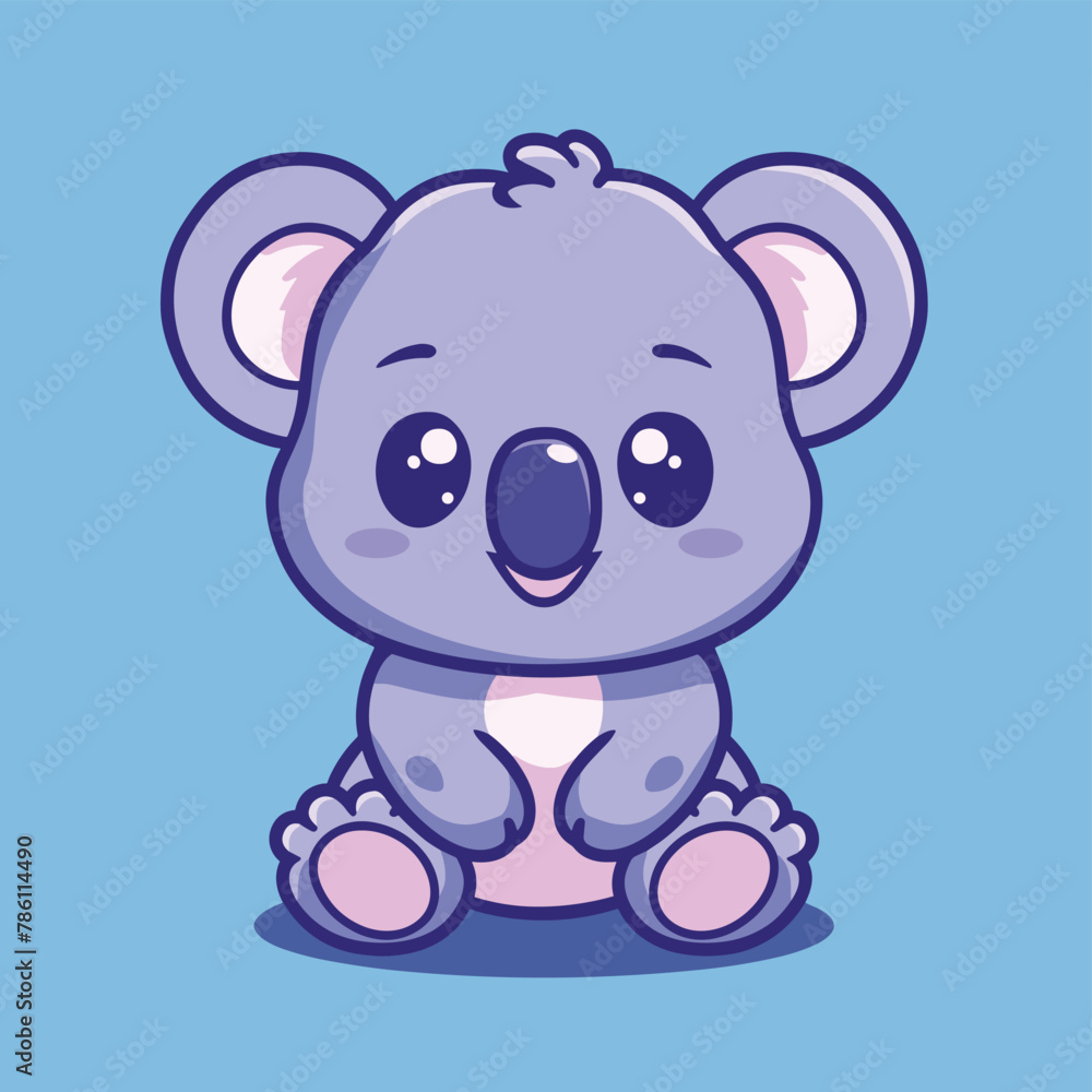 Fototapeta premium Adorable koala cartoon character illustration flat vector animal mascot design