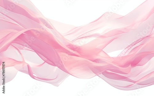 Ethereal Pink Silk Fabric Flowing in 3D Rendering