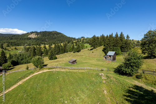 The landscape of the Carpathian Mountains in Romania