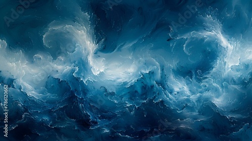AI generated illustration of blue and white water swirling on the surface
