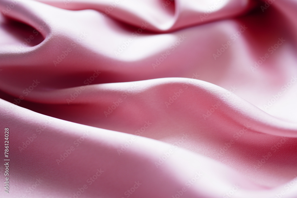 Obraz premium Pink silk or satin background, wavy, elegant and elegant. Close-up, background. Space for designblur or blurry