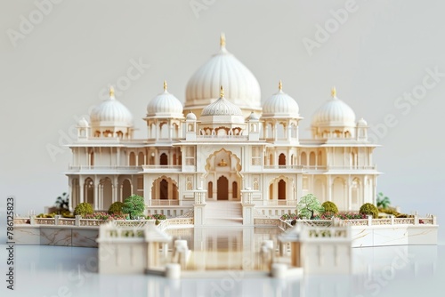 A model of a palace with a large dome on top