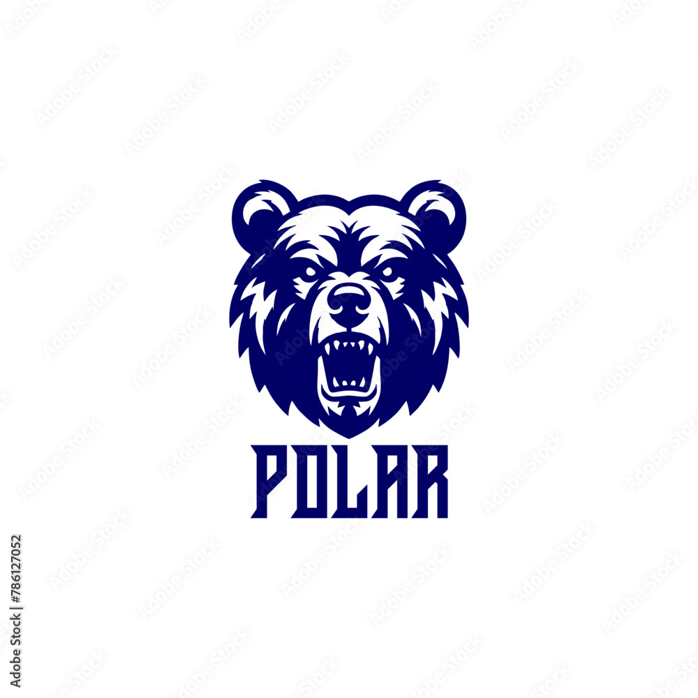 Obraz premium polar bear head logo mascot design, vector design