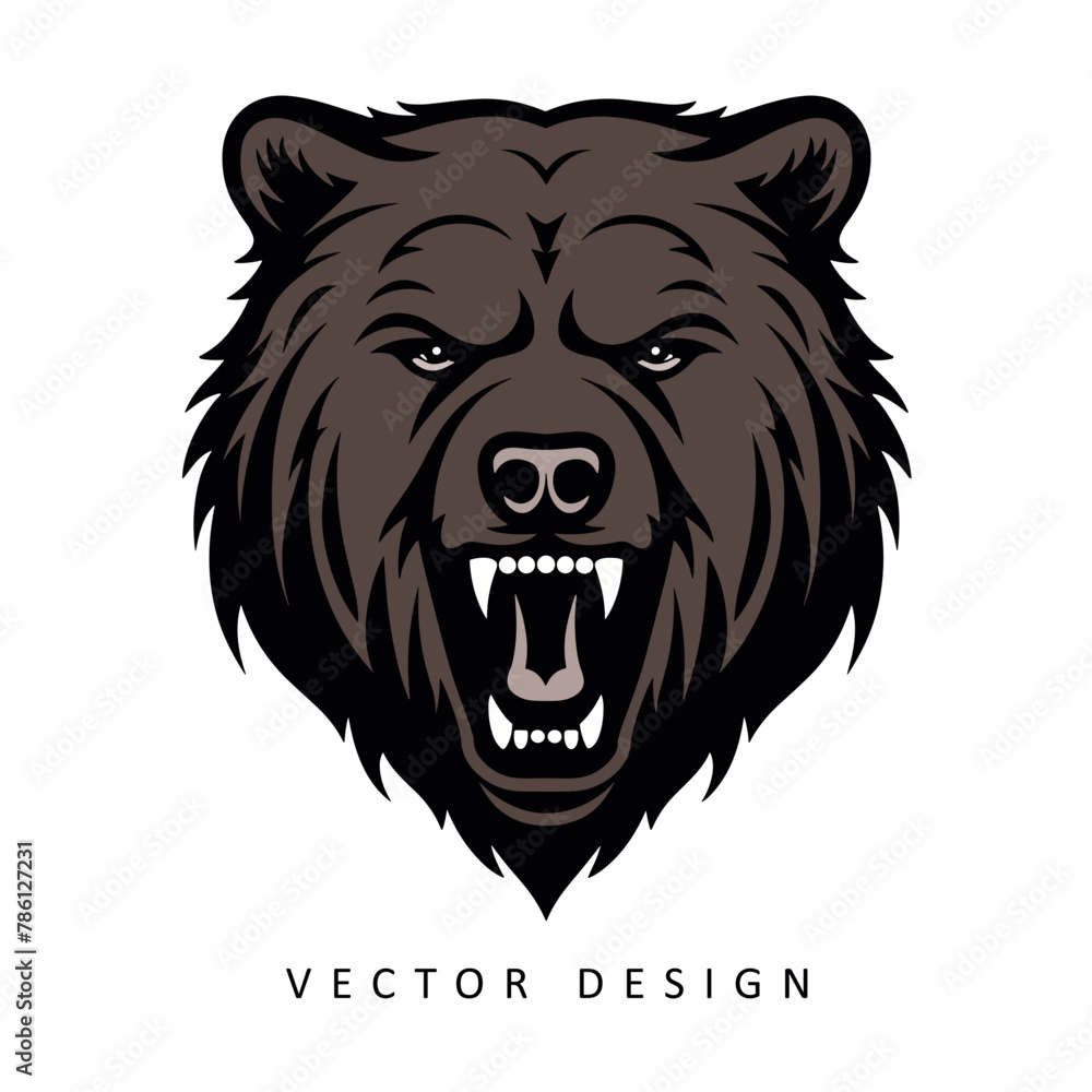 Fototapeta premium bear minimalist elegant vector design isolated illustration
