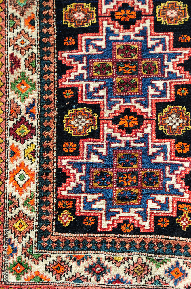 Traditional Turkish carpet and kilim motifs.	