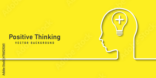 Think positively and growth mindset concept design, Optimistic bring success to work and living, inspiration and happiness in work concept, Business concept vector illustration photo