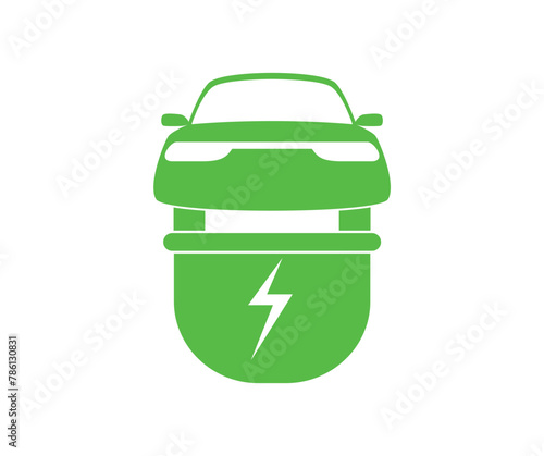 Vector electric car concept. Graphic illustration.