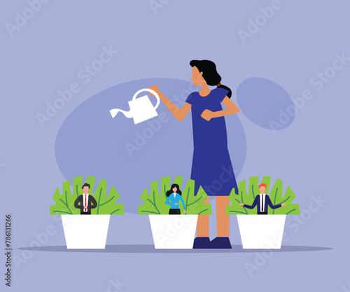 Female HRD manager mentoring and growing employees