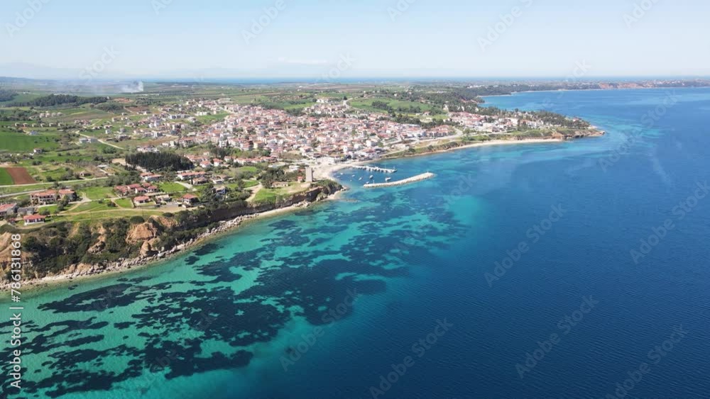 Amazing view of Kassandra coastline near town of Nea Fokea, Chalkidiki, Central Macedonia, Greece Amazing view of Kassandra coastline near town of Nea Fokea, Chalkidiki, Central Macedonia, Greece