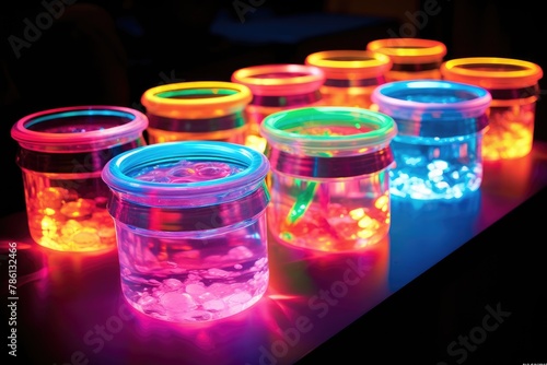 Glowing Potion Tubs  Fill tubs with drinks and add glow sticks for illumination.