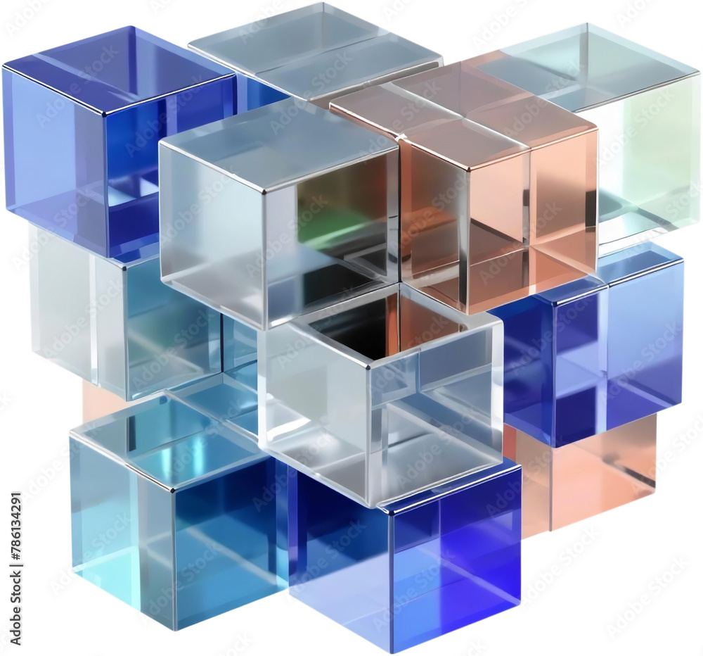 Obraz premium Abstract composition with blocks