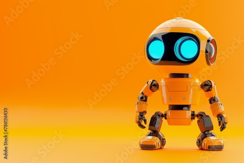 A robot is standing on a background © Phuriphat