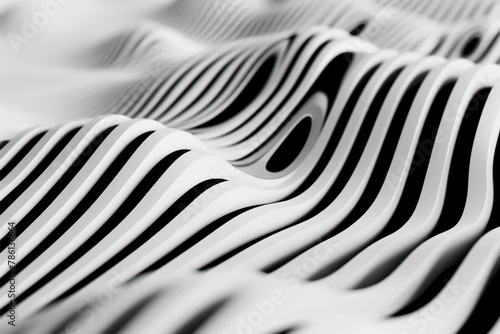 Abstract stripe surface black and white line waves background