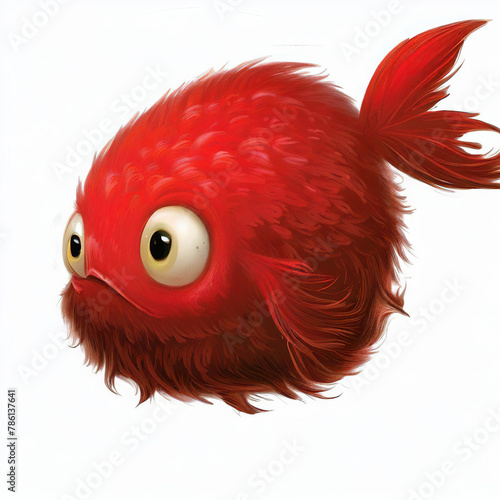 furry forest animal with beautiful colors and white background. with Generative AI technology	
