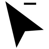 cursor minus icon, simple vector design