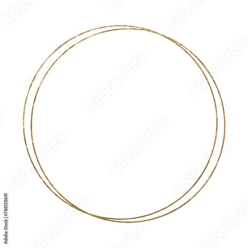 Golden texture polygonal circular round luxury frame vector. For wedding invitation, design, greeting card. Light wreath in minimalistic style.