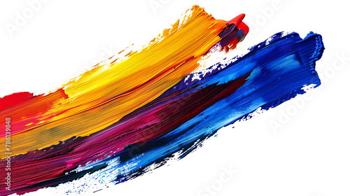 Colorful brush strokes isolated on white background. Acrylic colors.