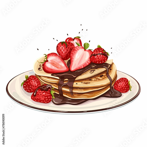 Crepe with strawberry and chocolat