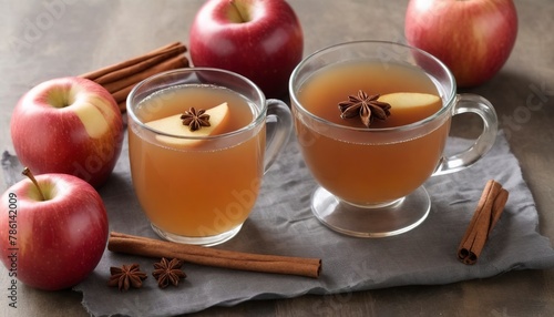 Warm apple cider with cinnamon, star anice and cardamom