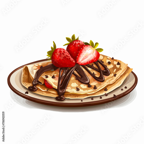 Crepe with strawberry and chocolat